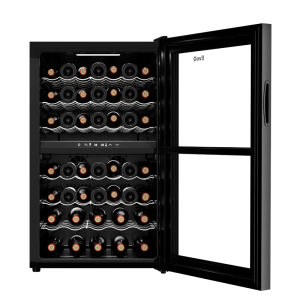 EvoQ 43 Bottles Compressor Wine Cooler, Dual Zone, LED Display, Auto Defrost, Glass Door – EWC-43BT